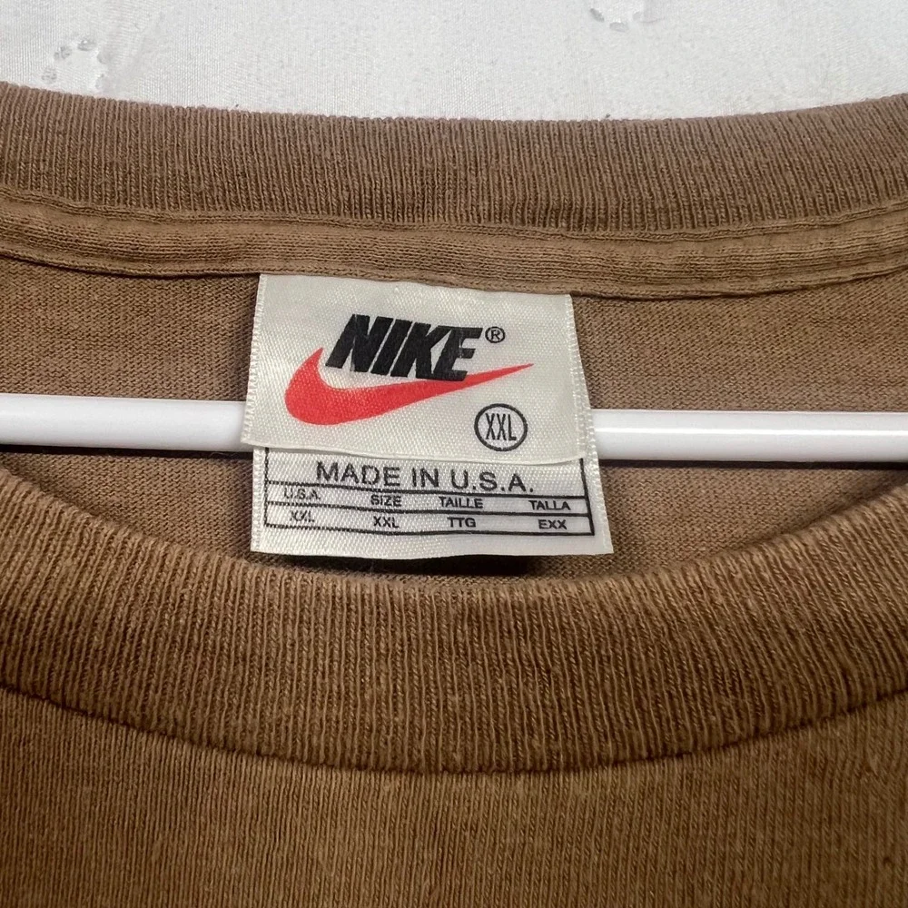 Vintage Nike Air T-Shirt Mens XXL Brown Green Swoosh Made in USA Short Sleeve